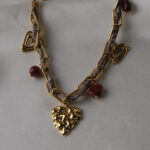 Gold Charmlı Pint. Kolye | Çelik