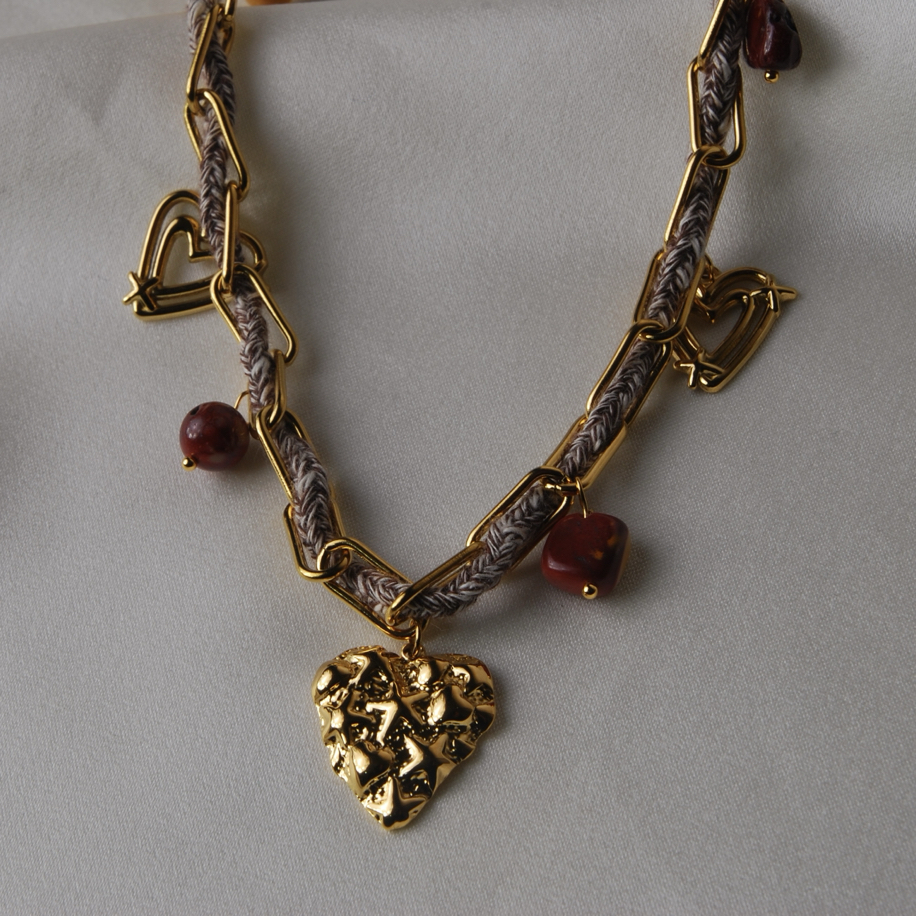 CharmCraft_1cabc0292c9ab2556377560e4421464d (1) Gold Charmlı Pint. Kolye | Çelik - Görsel 1