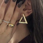 Gold Üçgen Küpe | Xuping - Görsel 2