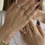 Gold Mavi Taş Gözlü Serçe Parmak Yüzüğü - Görsel 2